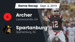 Recap: Archer  vs. Spartanburg  2019