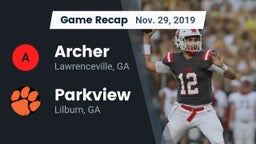 Recap: Archer  vs. Parkview  2019