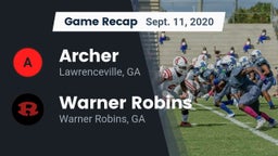 Recap: Archer  vs. Warner Robins   2020