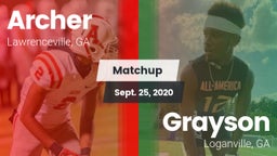 Matchup: Archer  vs. Grayson  2020