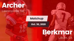 Matchup: Archer  vs. Berkmar  2020