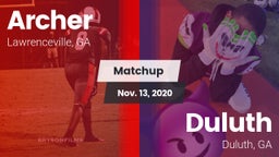 Matchup: Archer  vs. Duluth  2020