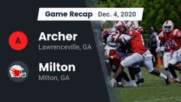 Recap: Archer  vs. Milton  2020