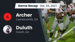 Recap: Archer  vs. Duluth  2021