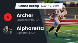 Recap: Archer  vs. Alpharetta  2021