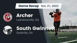 Recap: Archer  vs. South Gwinnett  2022
