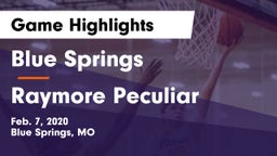 Blue Springs  vs Raymore Peculiar  Game Highlights - Feb. 7, 2020