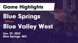 Blue Springs  vs Blue Valley West  Game Highlights - Jan. 29, 2022
