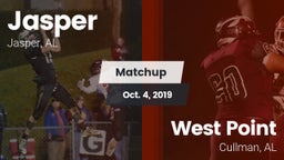 Matchup: Jasper  vs. West Point  2019