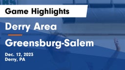 Derry Area vs Greensburg-Salem  Game Highlights - Dec. 12, 2023