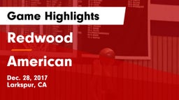 Redwood  vs American  Game Highlights - Dec. 28, 2017