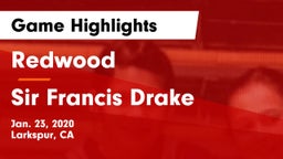 Redwood  vs Sir Francis Drake Game Highlights - Jan. 23, 2020