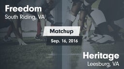 Matchup: Freedom  vs. Heritage  2016