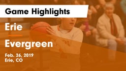 Erie  vs Evergreen  Game Highlights - Feb. 26, 2019