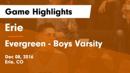 Erie  vs Evergreen  - Boys Varsity Game Highlights - Dec 08, 2016