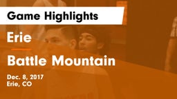 Erie  vs Battle Mountain  Game Highlights - Dec. 8, 2017