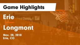 Erie  vs Longmont  Game Highlights - Nov. 28, 2018