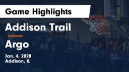 Addison Trail  vs Argo  Game Highlights - Jan. 4, 2020