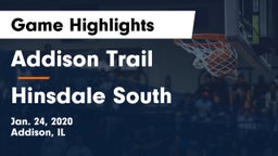 Addison Trail  vs Hinsdale South  Game Highlights - Jan. 24, 2020