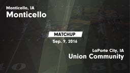 Matchup: Monticello High vs. Union Community  2016