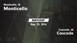 Matchup: Monticello High vs. Cascade  2016