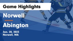 Norwell  vs Abington  Game Highlights - Jan. 28, 2023