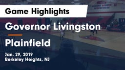 Governor Livingston  vs Plainfield  Game Highlights - Jan. 29, 2019