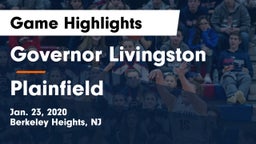 Governor Livingston  vs Plainfield  Game Highlights - Jan. 23, 2020
