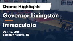 Governor Livingston  vs Immaculata  Game Highlights - Dec. 18, 2018