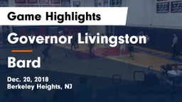 Governor Livingston  vs Bard Game Highlights - Dec. 20, 2018