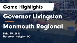 Governor Livingston  vs Monmouth Regional  Game Highlights - Feb. 25, 2019