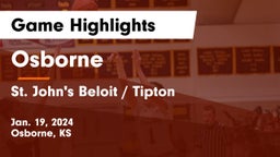 Osborne  vs St. John's Beloit / Tipton Game Highlights - Jan. 19, 2024