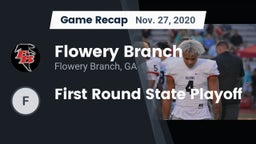 Recap: Flowery Branch  vs. First Round State Playoff 2020