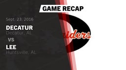 Recap: Decatur  vs. Lee  2016