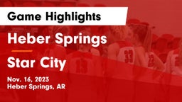 Heber Springs  vs Star City  Game Highlights - Nov. 16, 2023
