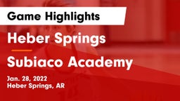 Heber Springs  vs Subiaco Academy Game Highlights - Jan. 28, 2022