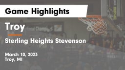 Troy  vs Sterling Heights Stevenson Game Highlights - March 10, 2023