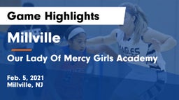 Millville  vs Our Lady Of Mercy Girls Academy Game Highlights - Feb. 5, 2021
