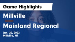 Millville  vs Mainland Regional  Game Highlights - Jan. 20, 2022