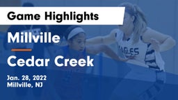 Millville  vs Cedar Creek  Game Highlights - Jan. 28, 2022