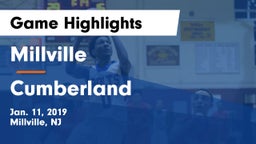 Millville  vs Cumberland  Game Highlights - Jan. 11, 2019