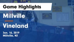 Millville  vs Vineland  Game Highlights - Jan. 16, 2019