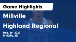 Millville  vs Highland Regional  Game Highlights - Dec. 29, 2022