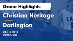 Christian Heritage  vs Darlington  Game Highlights - Dec. 4, 2018