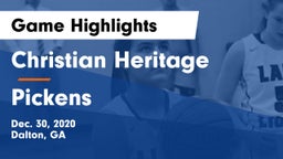 Christian Heritage  vs Pickens  Game Highlights - Dec. 30, 2020