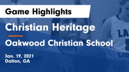 Christian Heritage  vs Oakwood Christian School Game Highlights - Jan. 19, 2021