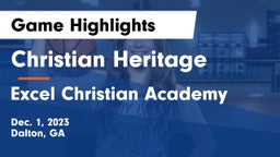 Christian Heritage  vs Excel Christian Academy Game Highlights - Dec. 1, 2023