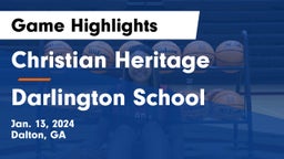 Christian Heritage  vs Darlington School Game Highlights - Jan. 13, 2024