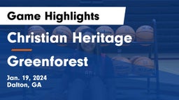 Christian Heritage  vs Greenforest Game Highlights - Jan. 19, 2024