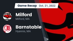 Recap: Milford  vs. Barnstable  2022